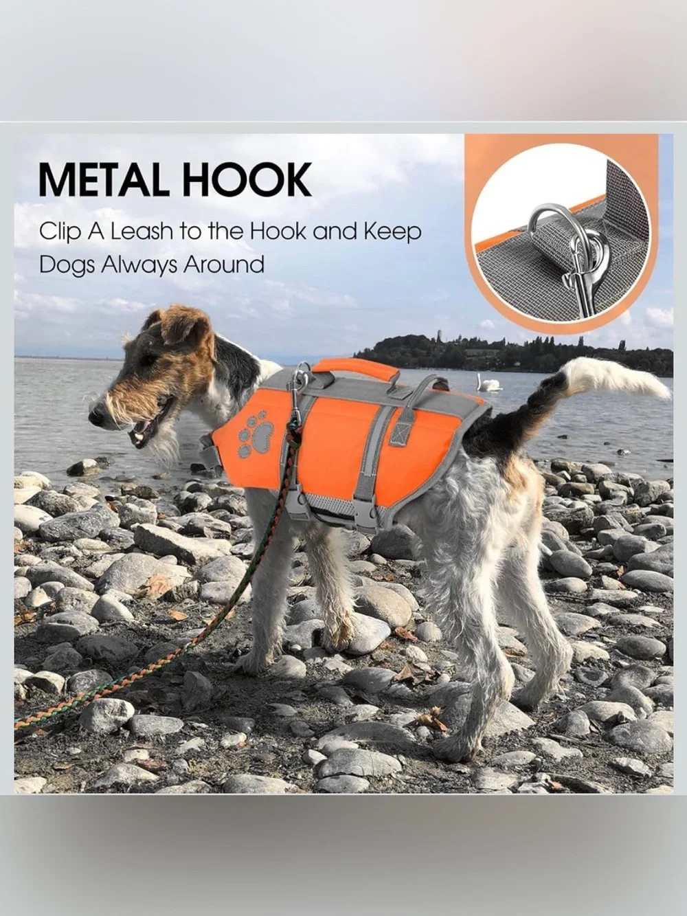 Dog Life Jacket Medium Safety Dog Life Vest for Swimming/Boating M. 2563/DB-1